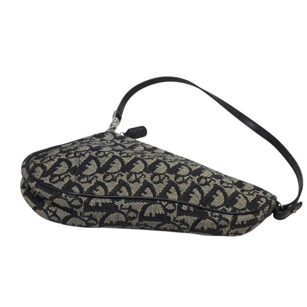 Dior CHRISTIAN Trotter Blue Saddle Bag One Navy Shoulder Hobo Bag - Picture 6 of 9